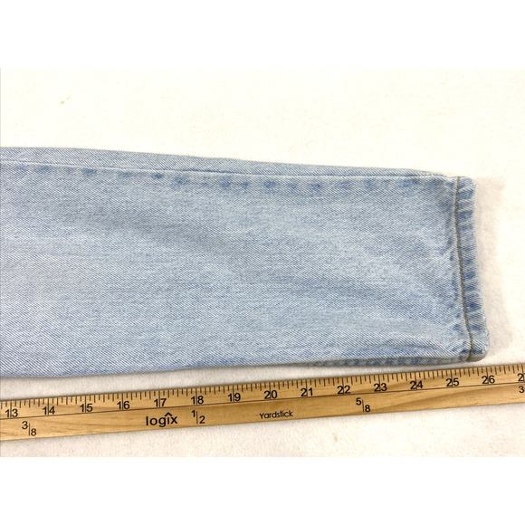 Vintage Guess Jeans Girls Sz 14 Light Wash Denim Straight Holes Distress Hi Rise - Picture 10 of 12